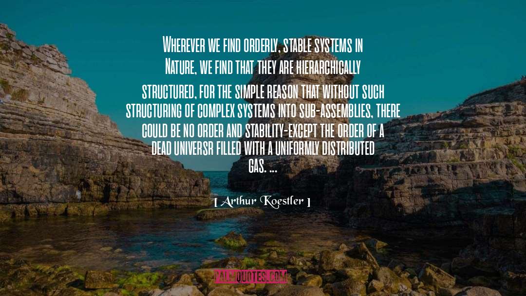 Arthur Koestler Quotes: Wherever we find orderly, stable