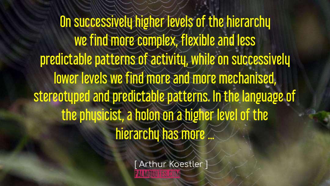 Arthur Koestler Quotes: On successively higher levels of