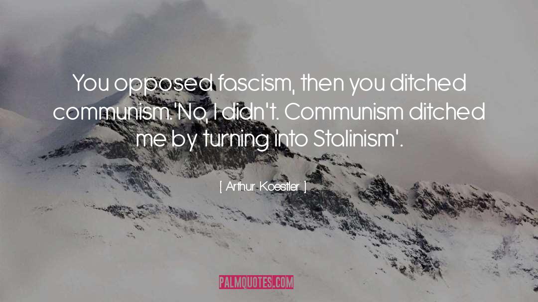 Arthur Koestler Quotes: You opposed fascism, then you