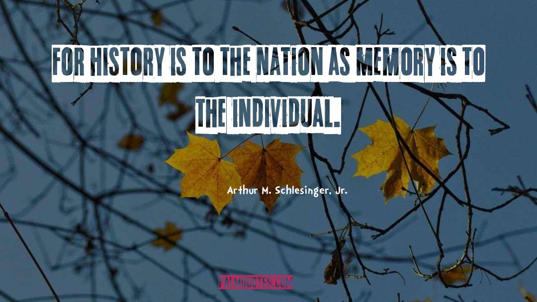 Arthur M. Schlesinger Jr. Quotes: For history is to the