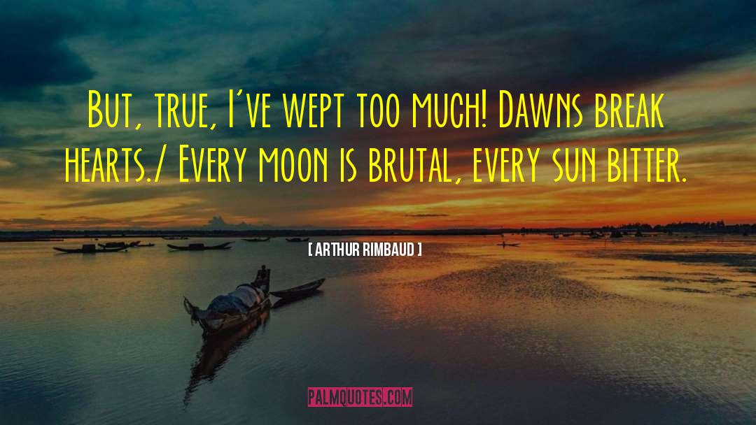 Arthur Rimbaud Quotes: But, true, I've wept too