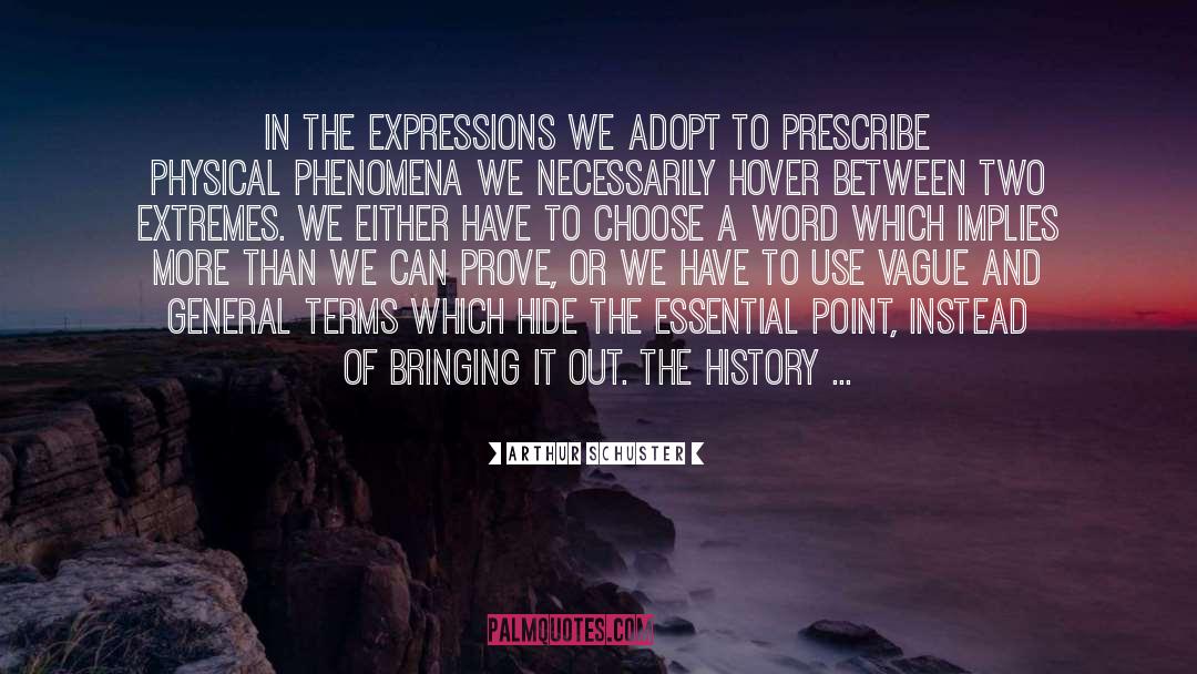 Arthur Schuster Quotes: In the expressions we adopt