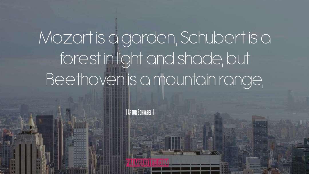 Artur Schnabel Quotes: Mozart is a garden, Schubert