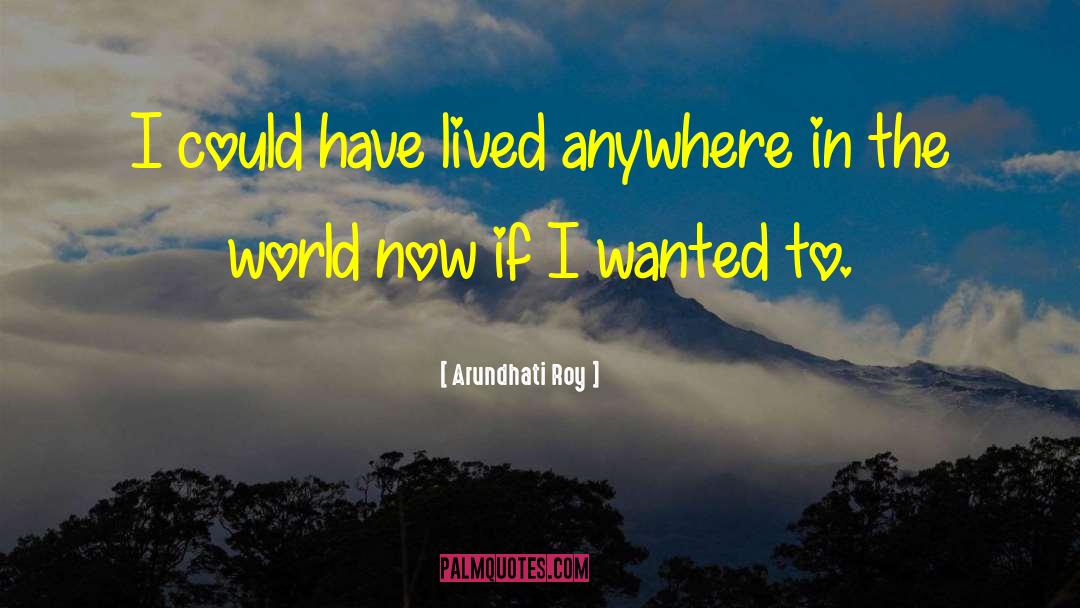 Arundhati Roy Quotes: I could have lived anywhere