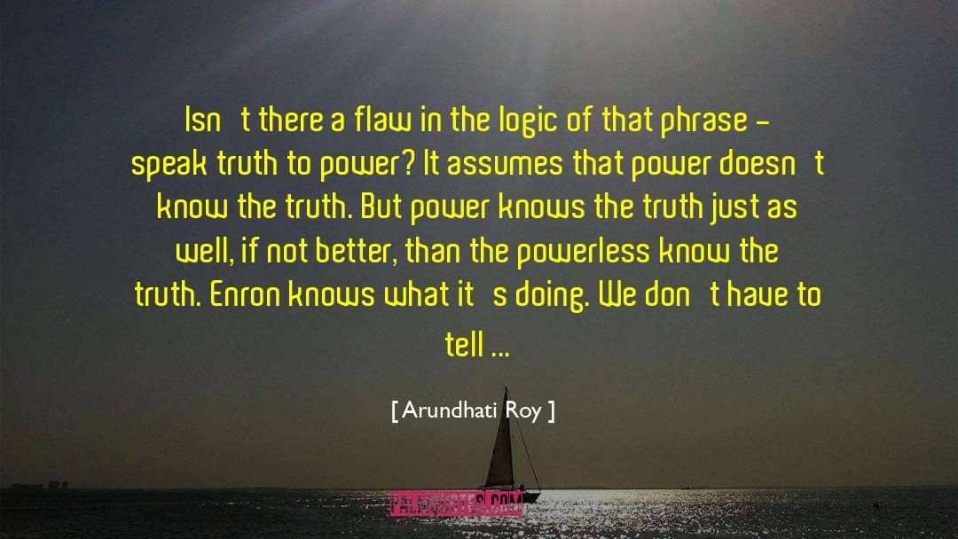 Arundhati Roy Quotes: Isn't there a flaw in