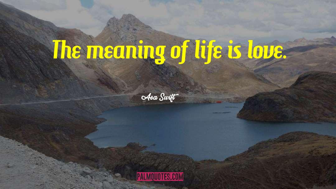 Asa Swift Quotes: The meaning of life is