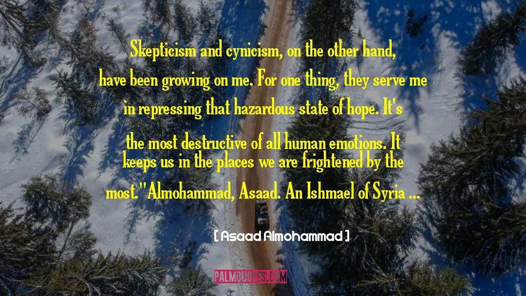 Asaad Almohammad Quotes: Skepticism and cynicism, on the