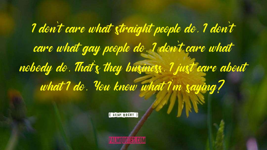 ASAP Rocky Quotes: I don't care what straight