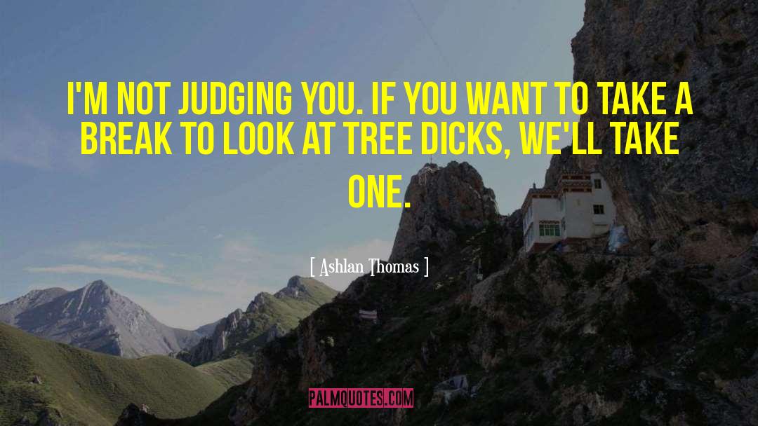Ashlan Thomas Quotes: I'm not judging you. If