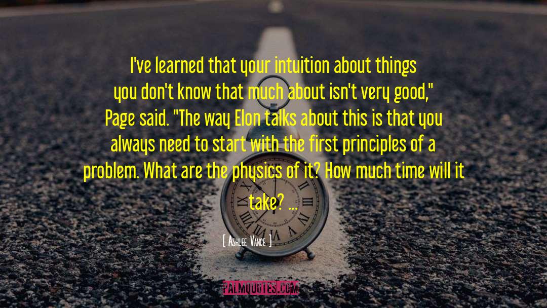 Ashlee Vance Quotes: I've learned that your intuition