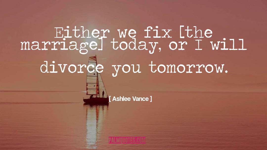 Ashlee Vance Quotes: Either we fix [the marriage]