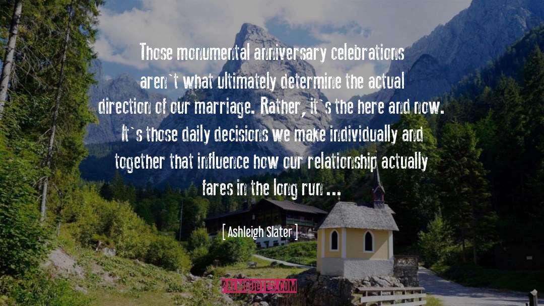 Ashleigh Slater Quotes: Those monumental anniversary celebrations aren't