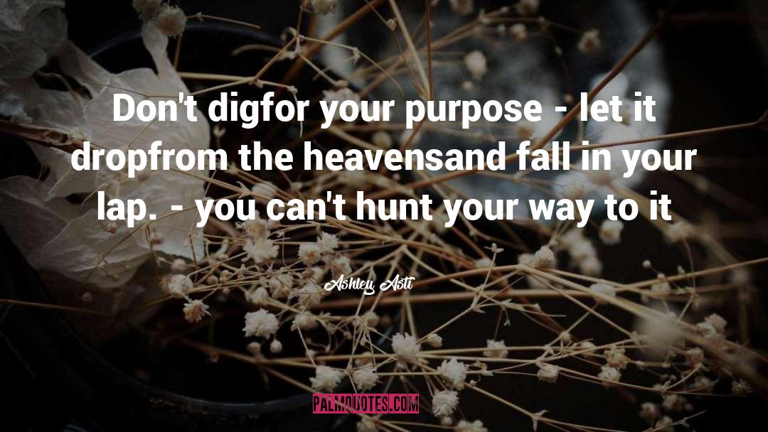 Ashley Asti Quotes: Don't dig<br />for your purpose