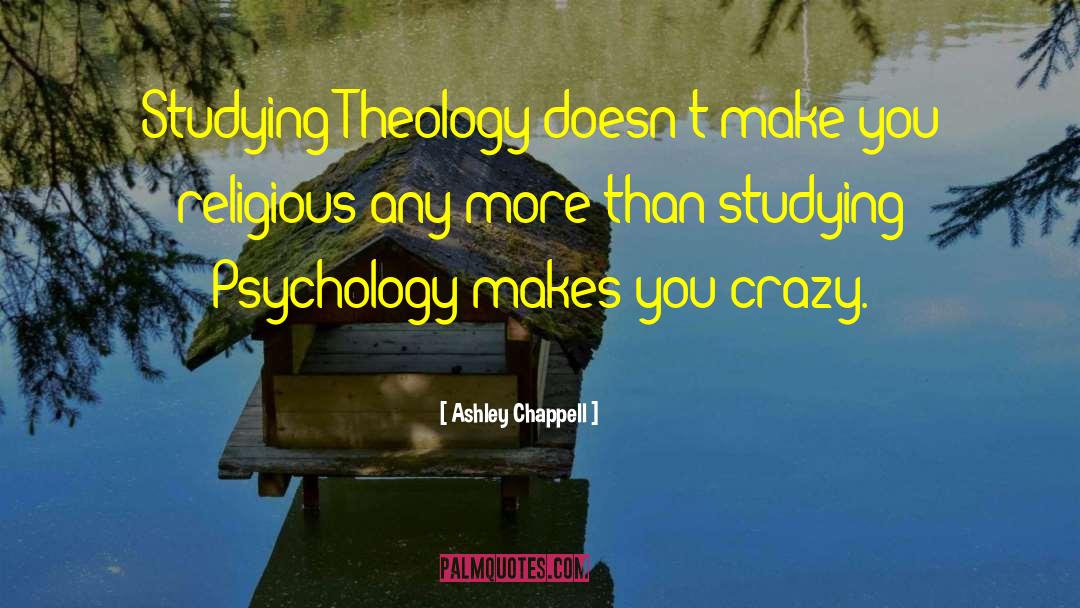 Ashley Chappell Quotes: Studying Theology doesn't make you