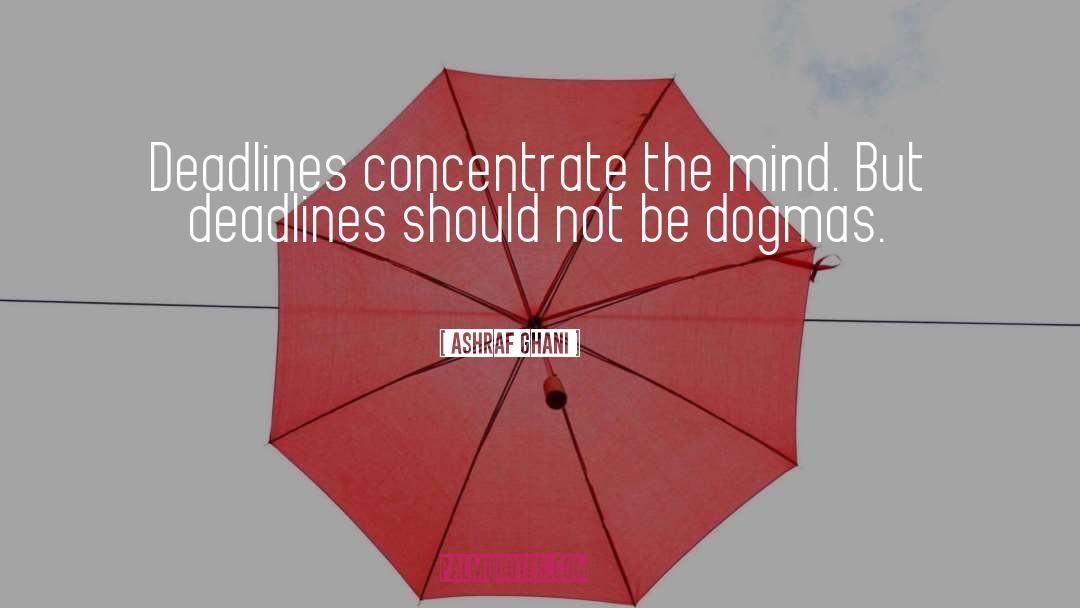 Ashraf Ghani Quotes: Deadlines concentrate the mind. But