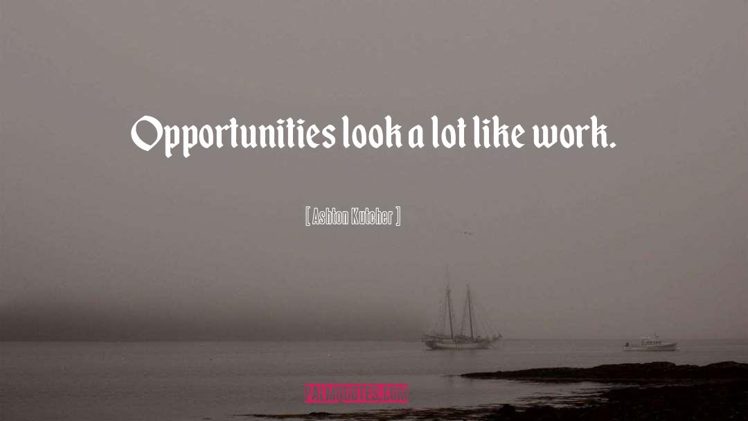 Ashton Kutcher Quotes: Opportunities look a lot like