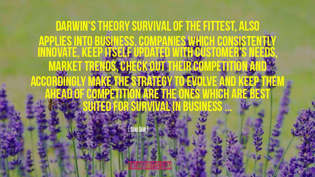 Ashu Gaur Quotes: Darwin's Theory Survival of the