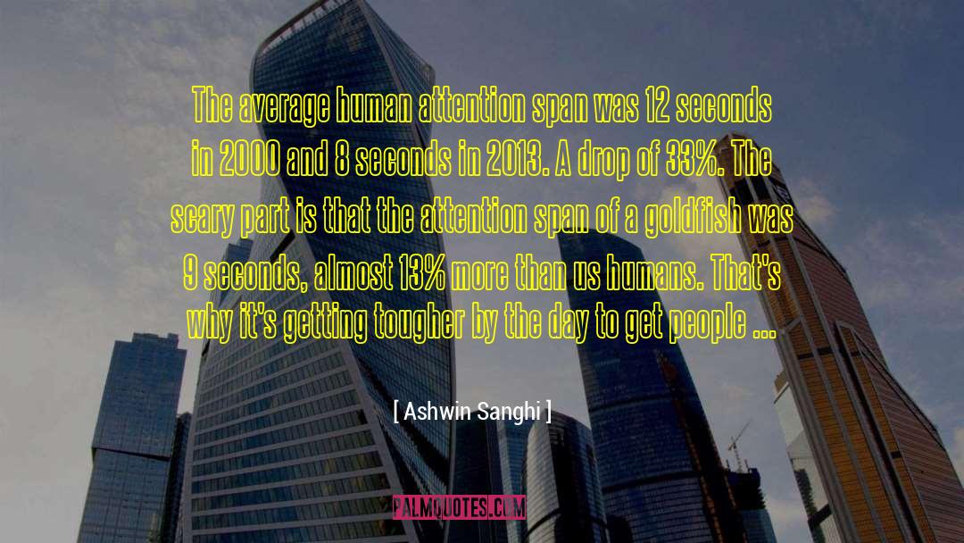 Ashwin Sanghi Quotes: The average human attention span