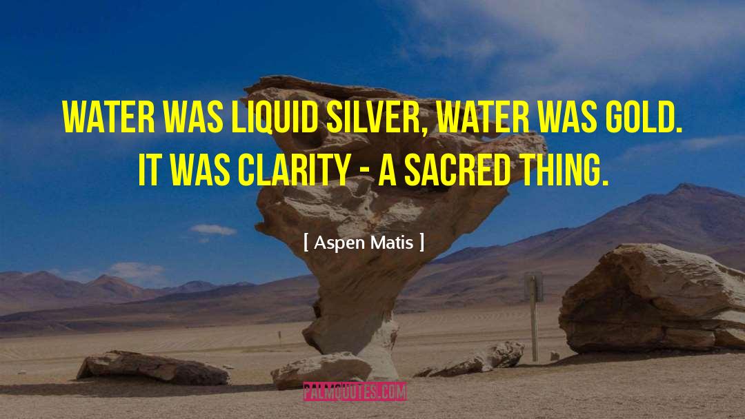 Aspen Matis Quotes: Water was liquid silver, water