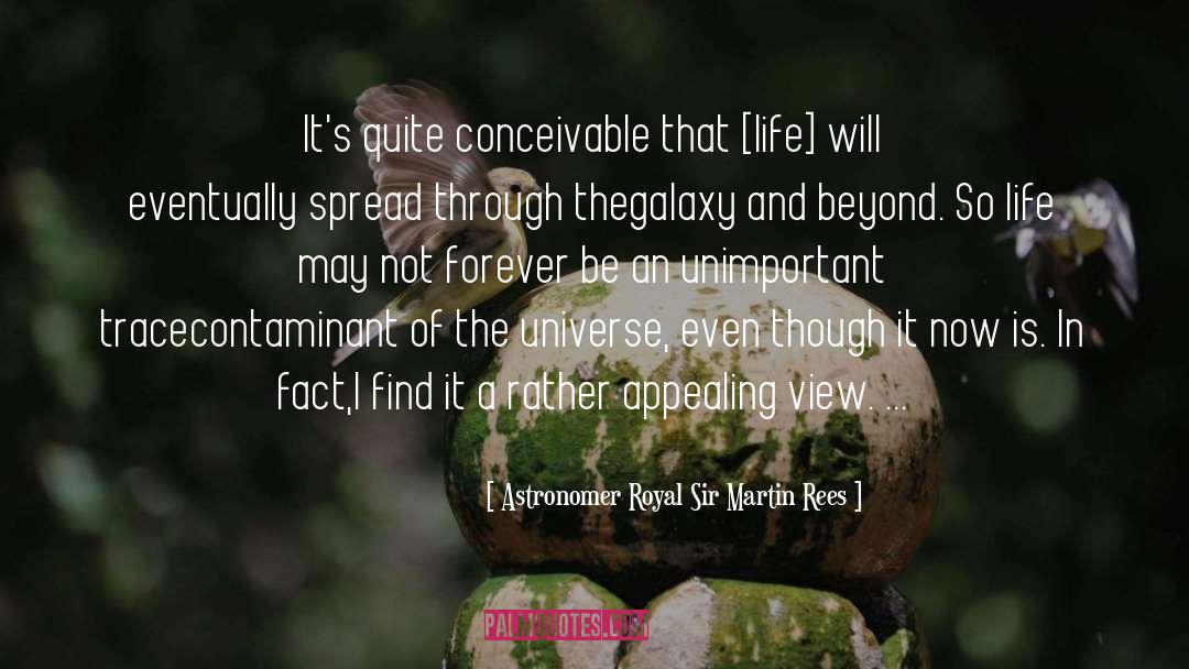 Astronomer Royal Sir Martin Rees Quotes: It's quite conceivable that [life]