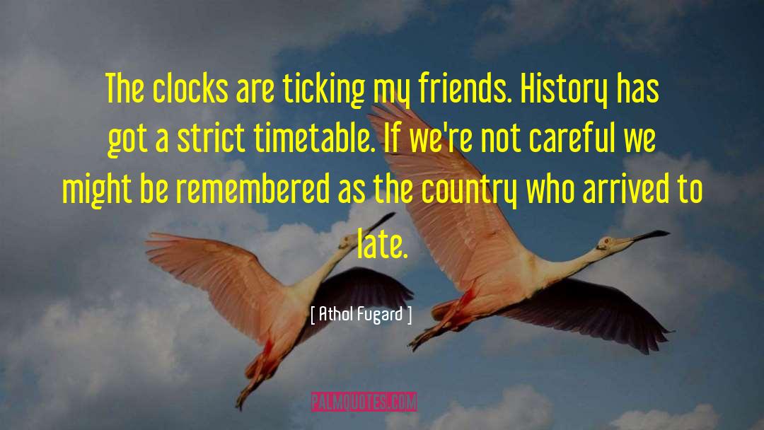 Athol Fugard Quotes: The clocks are ticking my