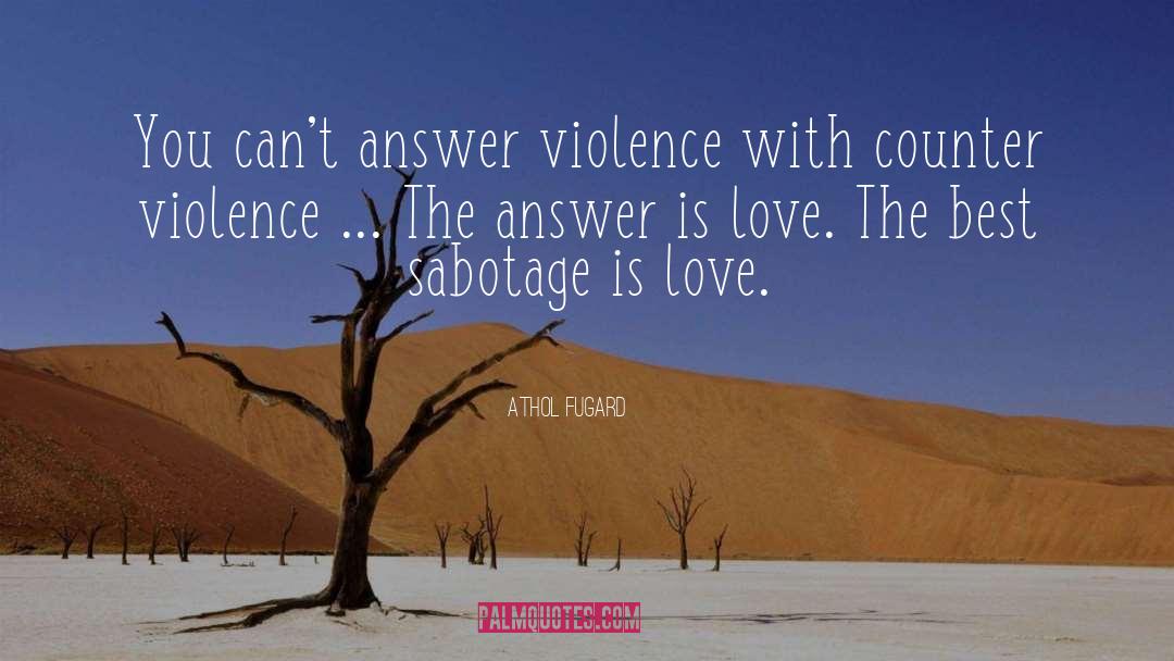 Athol Fugard Quotes: You can't answer violence with