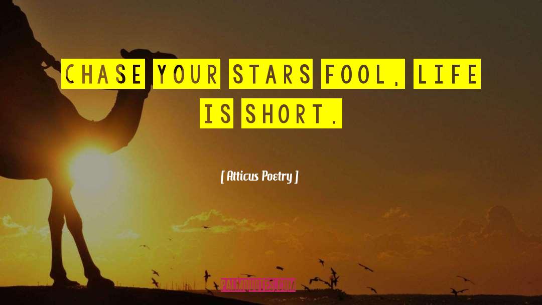 Atticus Poetry Quotes: Chase your stars fool, life