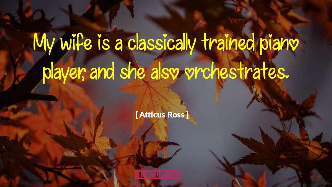 Atticus Ross Quotes: My wife is a classically