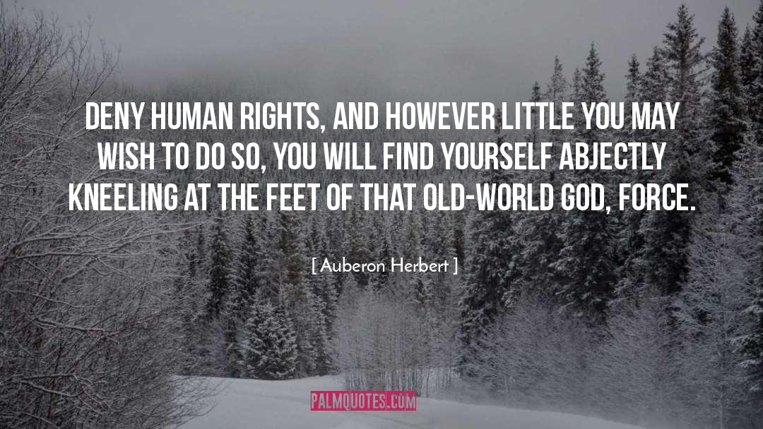 Auberon Herbert Quotes: Deny human rights, and however