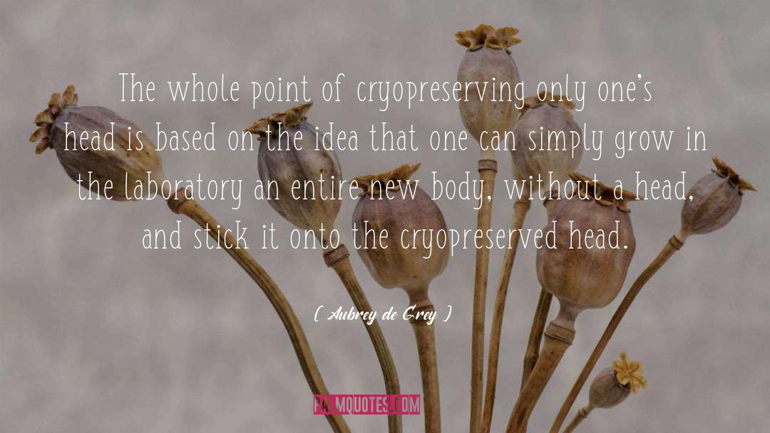 Aubrey De Grey Quotes: The whole point of cryopreserving