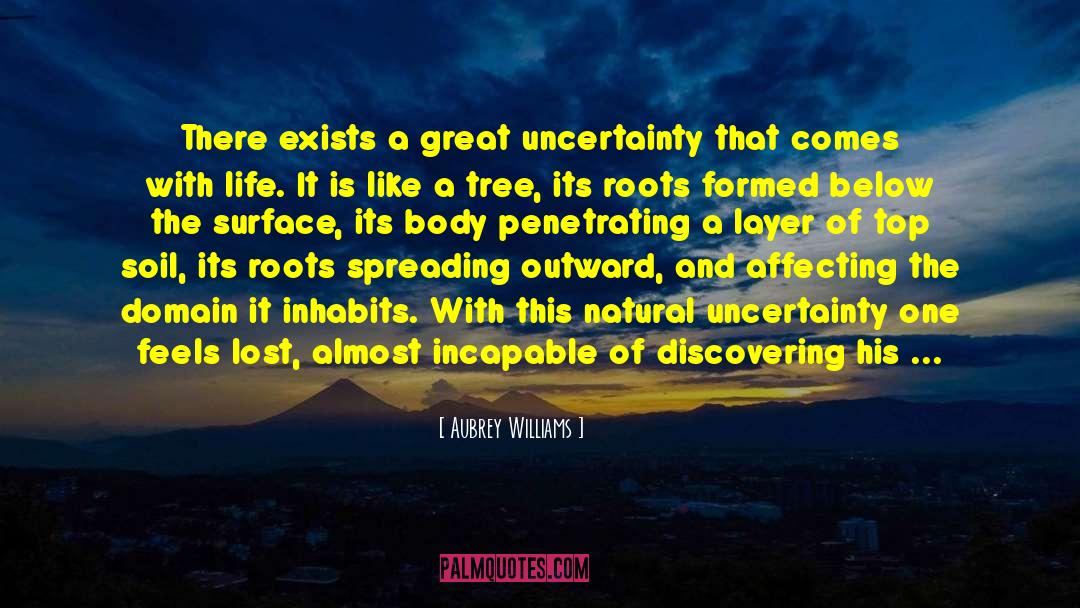 Aubrey Williams Quotes: There exists a great uncertainty