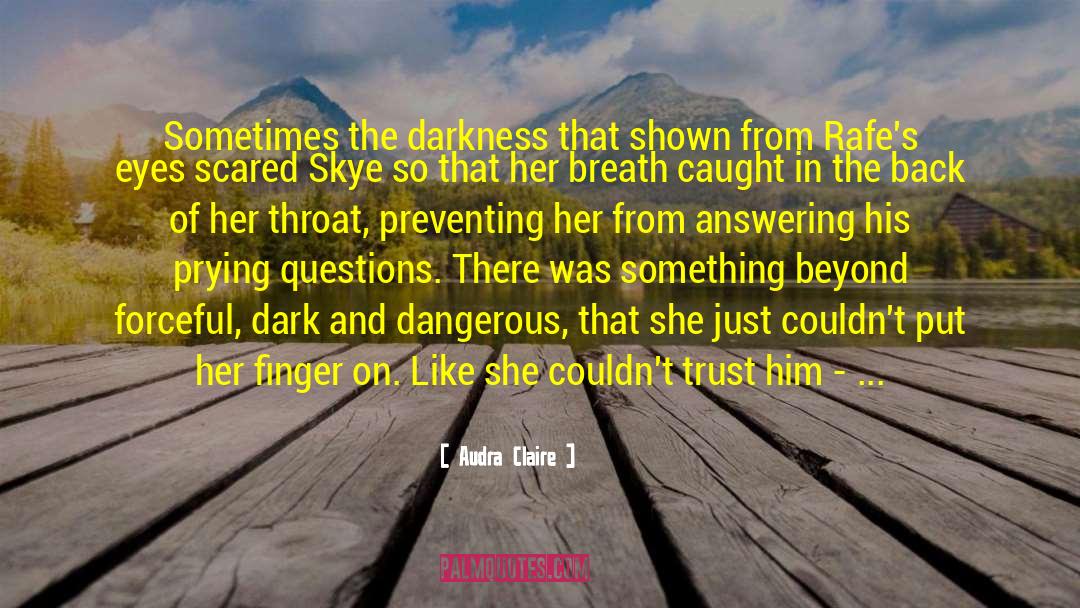 Audra Claire Quotes: Sometimes the darkness that shown