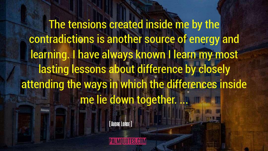 Audre Lorde Quotes: The tensions created inside me