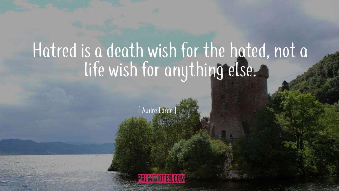 Audre Lorde Quotes: Hatred is a death wish
