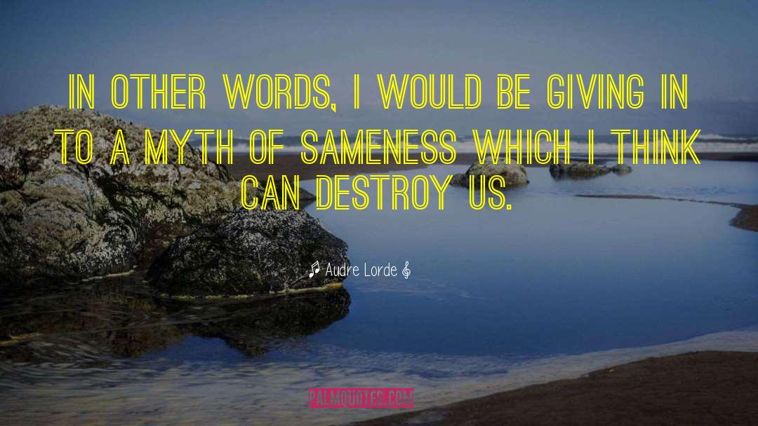 Audre Lorde Quotes: In other words, I would