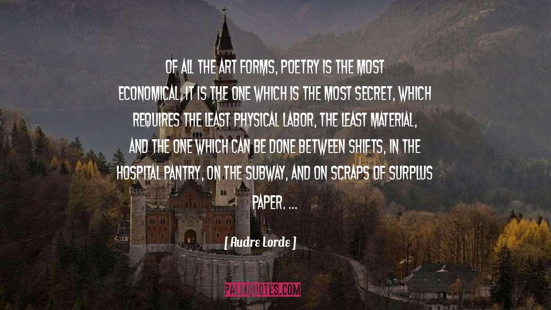 Audre Lorde Quotes: Of all the art forms,