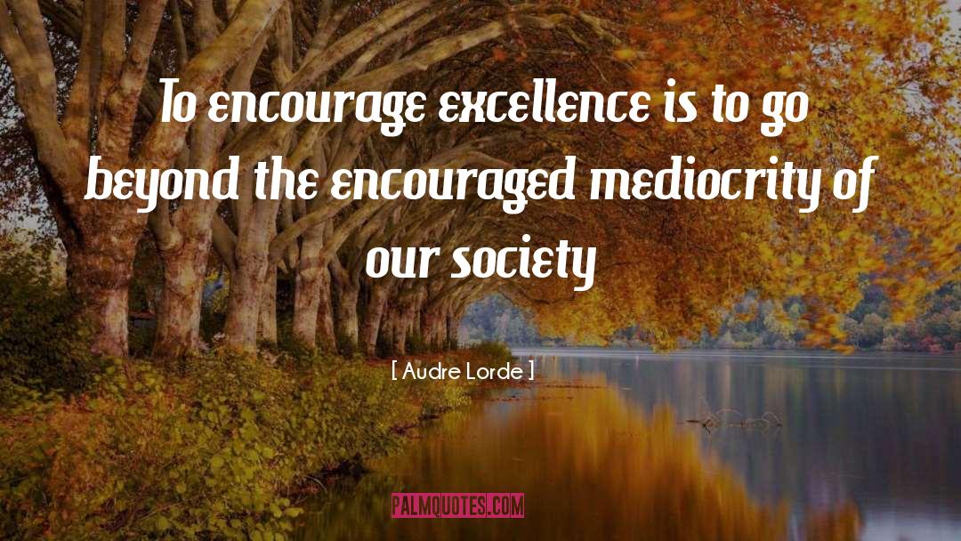 Audre Lorde Quotes: To encourage excellence is to