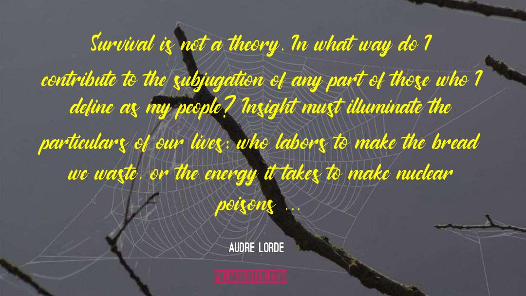 Audre Lorde Quotes: Survival is not a theory.