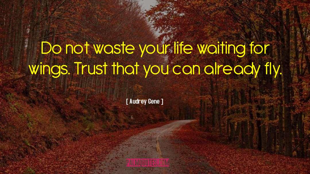 Audrey Gene Quotes: Do not waste your life