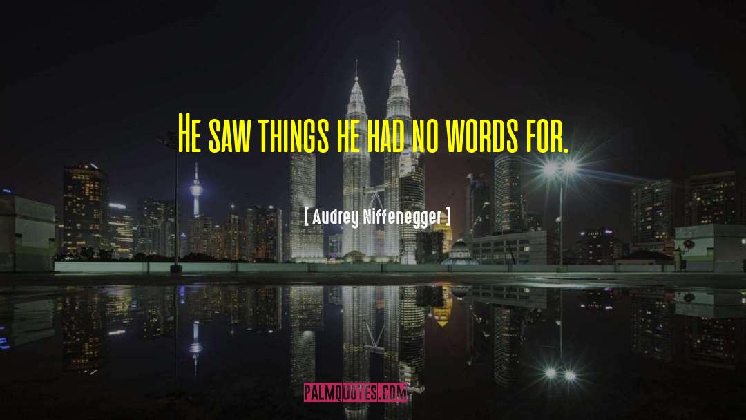 Audrey Niffenegger Quotes: He saw things he had