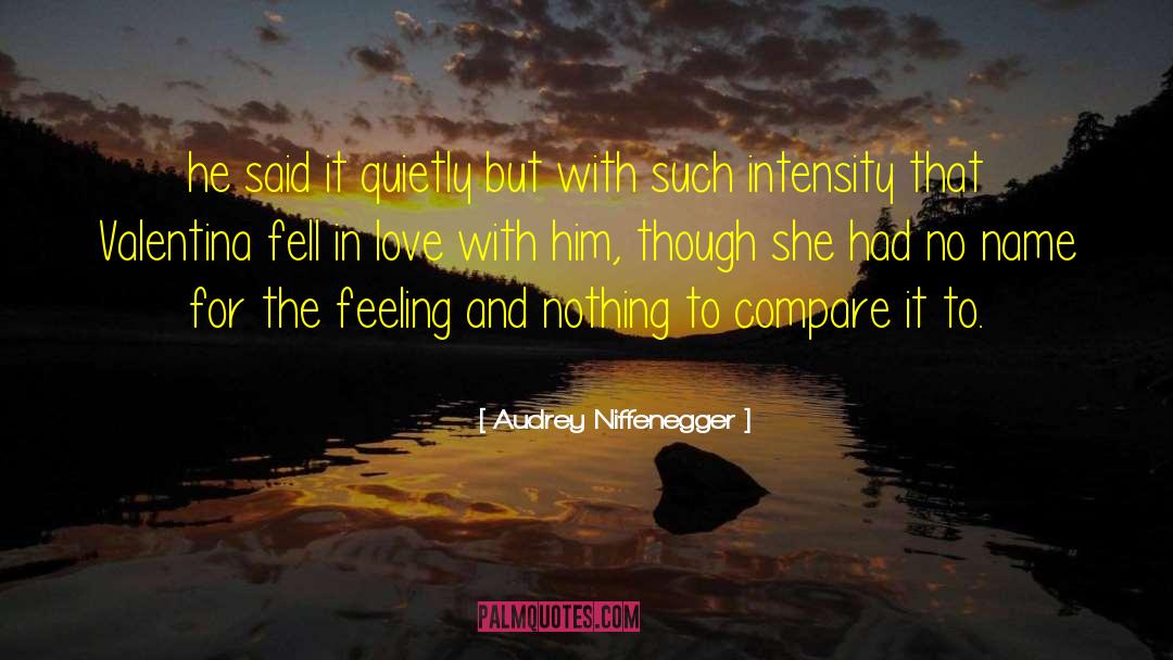Audrey Niffenegger Quotes: he said it quietly but