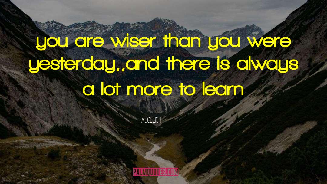 Augelicht Quotes: you are wiser than you
