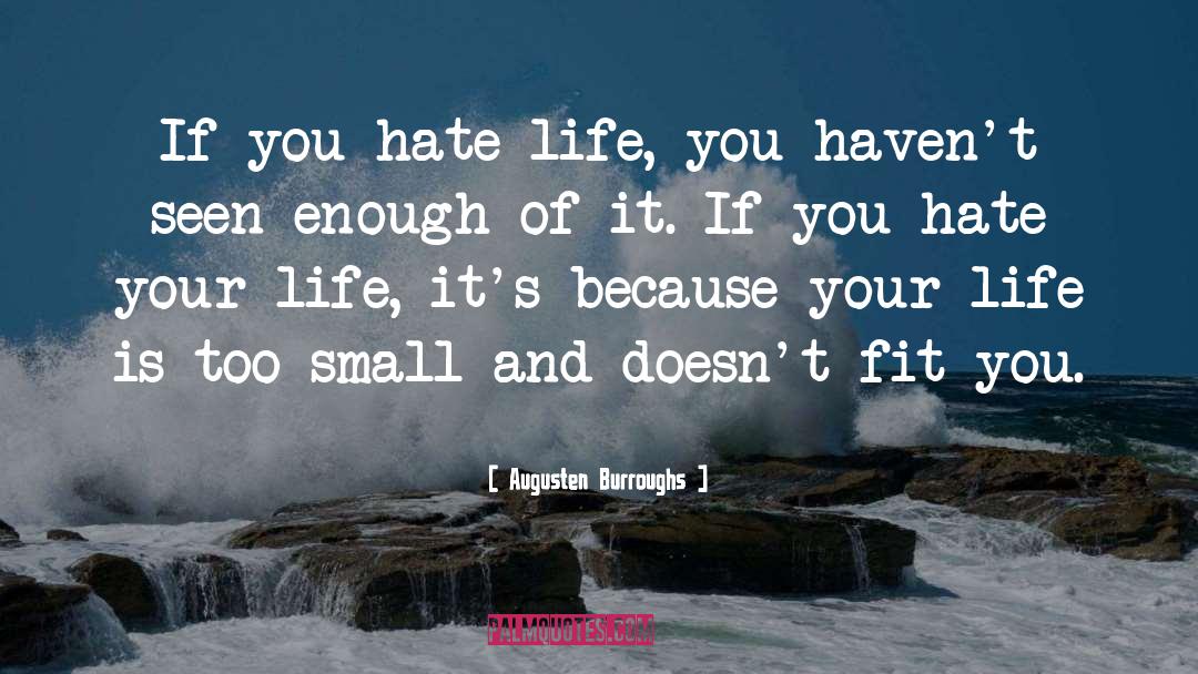 Augusten Burroughs Quotes: If you hate life, you