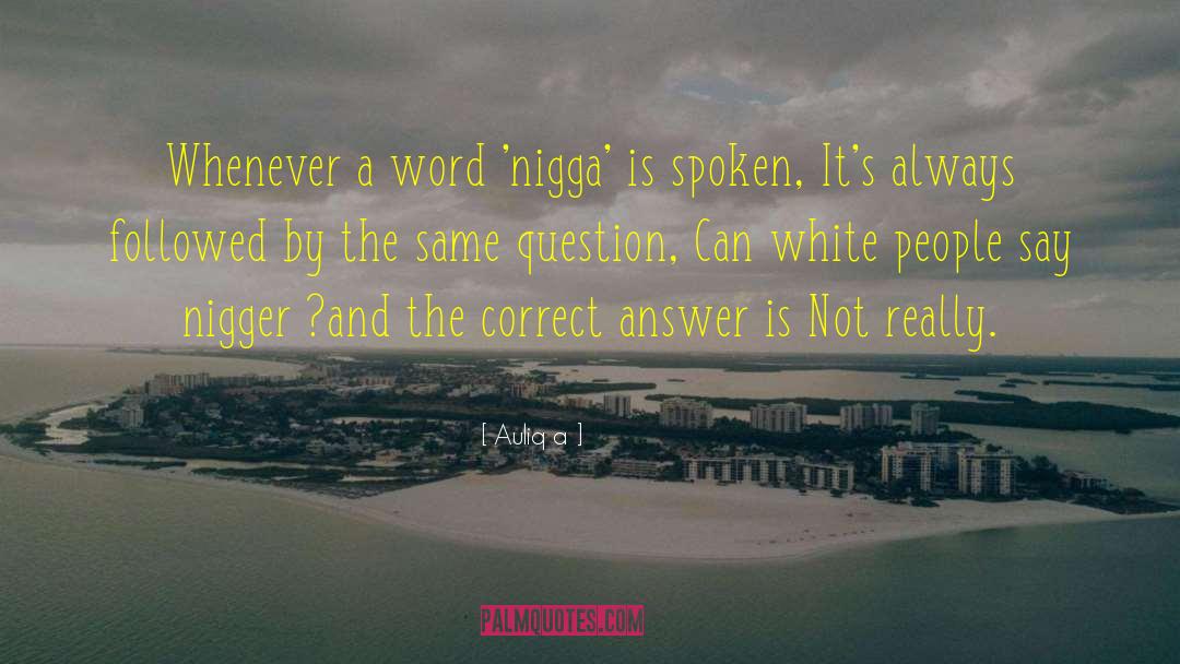 Auliq A Quotes: Whenever a word 'nigga' is