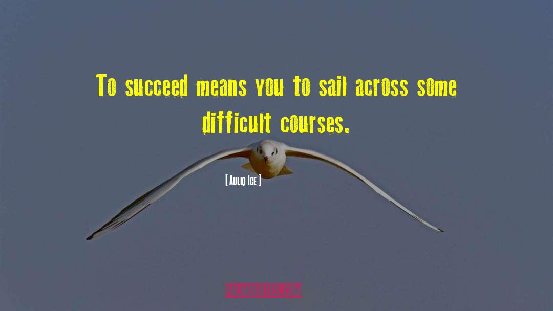 Auliq Ice Quotes: To succeed means you to