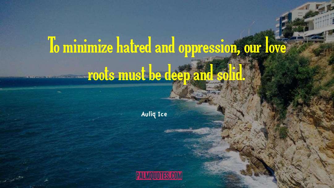 Auliq Ice Quotes: To minimize hatred and oppression,