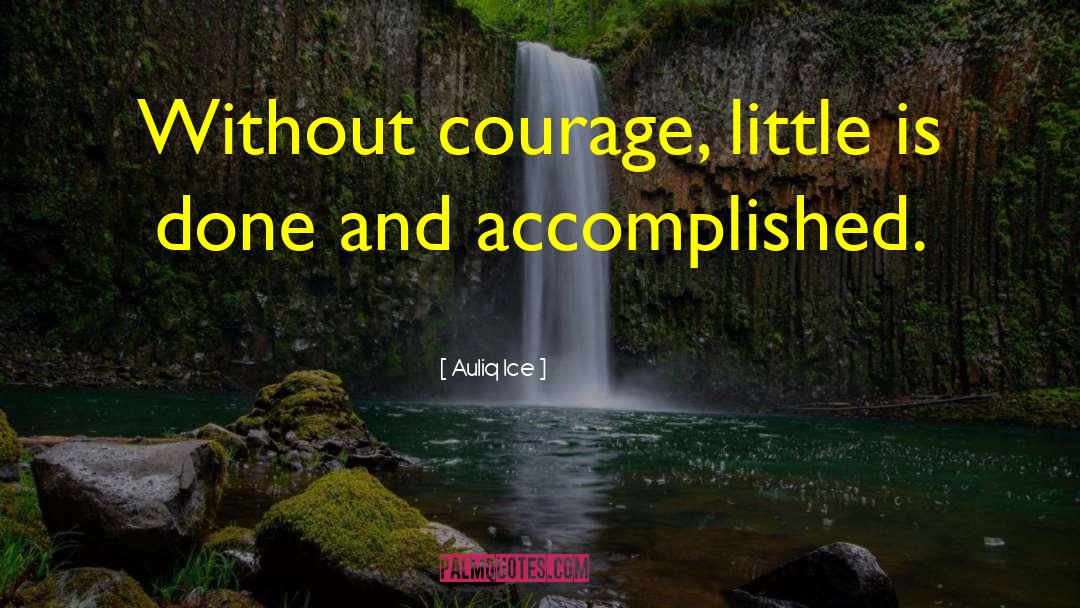 Auliq Ice Quotes: Without courage, little is done