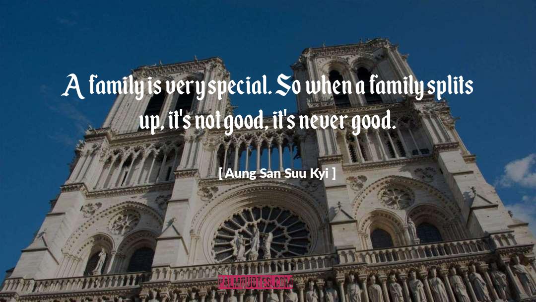 Aung San Suu Kyi Quotes: A family is very special.