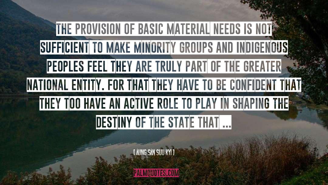 Aung San Suu Kyi Quotes: The provision of basic material
