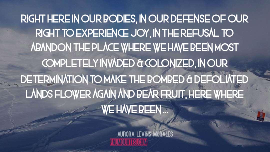 Aurora Levins Morales Quotes: Right here in our bodies,